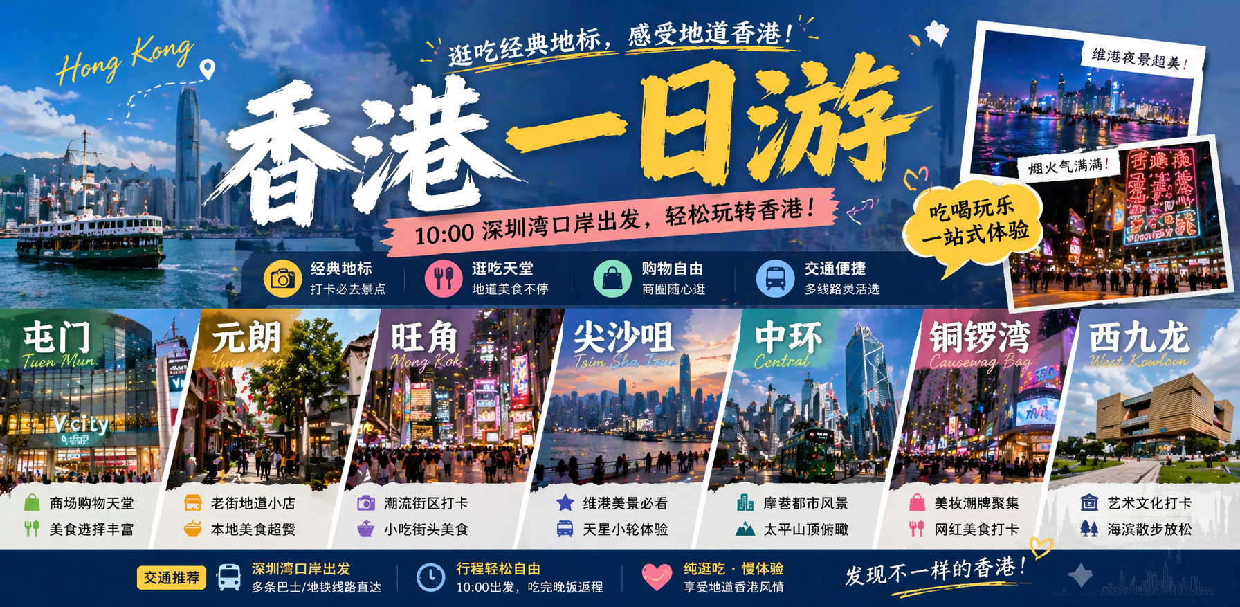 香港轻度一日游横幅